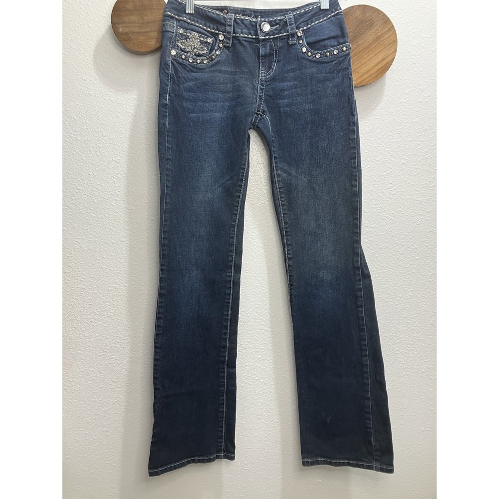 L.A.‎ Idol Jeans Pants Size 5 26x34 Embellished Bling Bootcut
